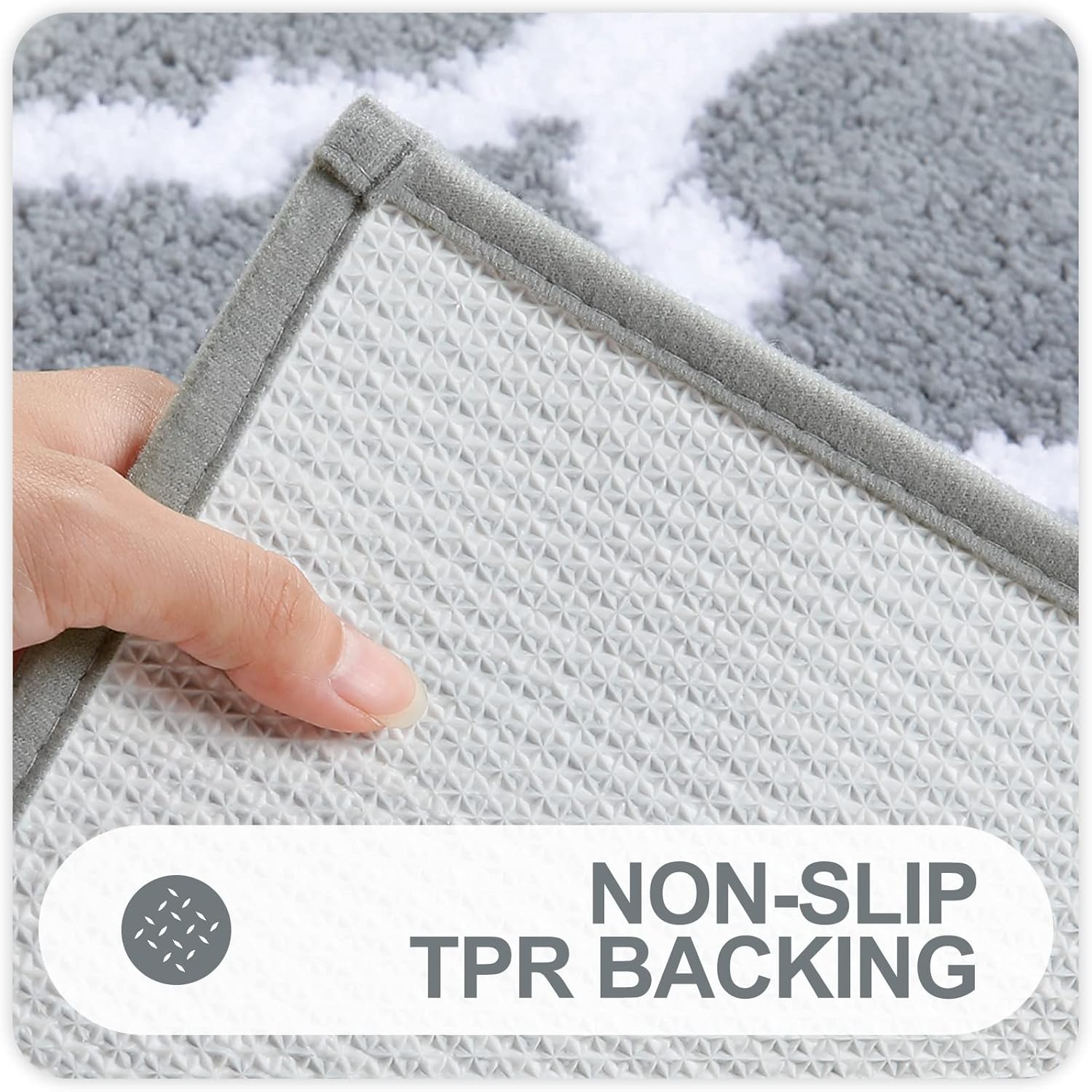OLANLY Bathroom Rugs Set - 2-Piece Microfiber Bath Mats | Non-Slip, Absorbent Shaggy Design (Grey, 30"x20" + 24"x20")