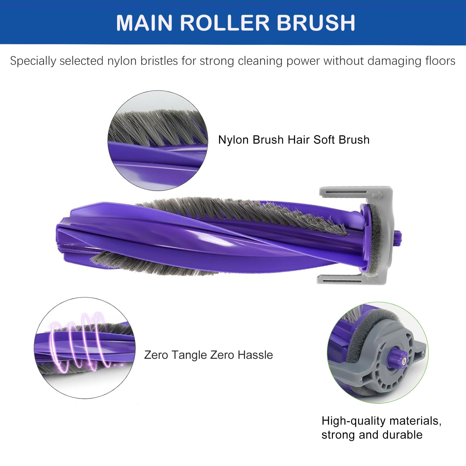 LUZMQ 22 Pack Replacement Parts for Narwal Freo Z Ultra Robot Vacuum Cleaner, 1 Main Roller Brush 6 Side Brushes 4 Hepa Filters 4 Mop Pads 4 Vacuum Bags 2 Baseboard Rag1Clean Tool