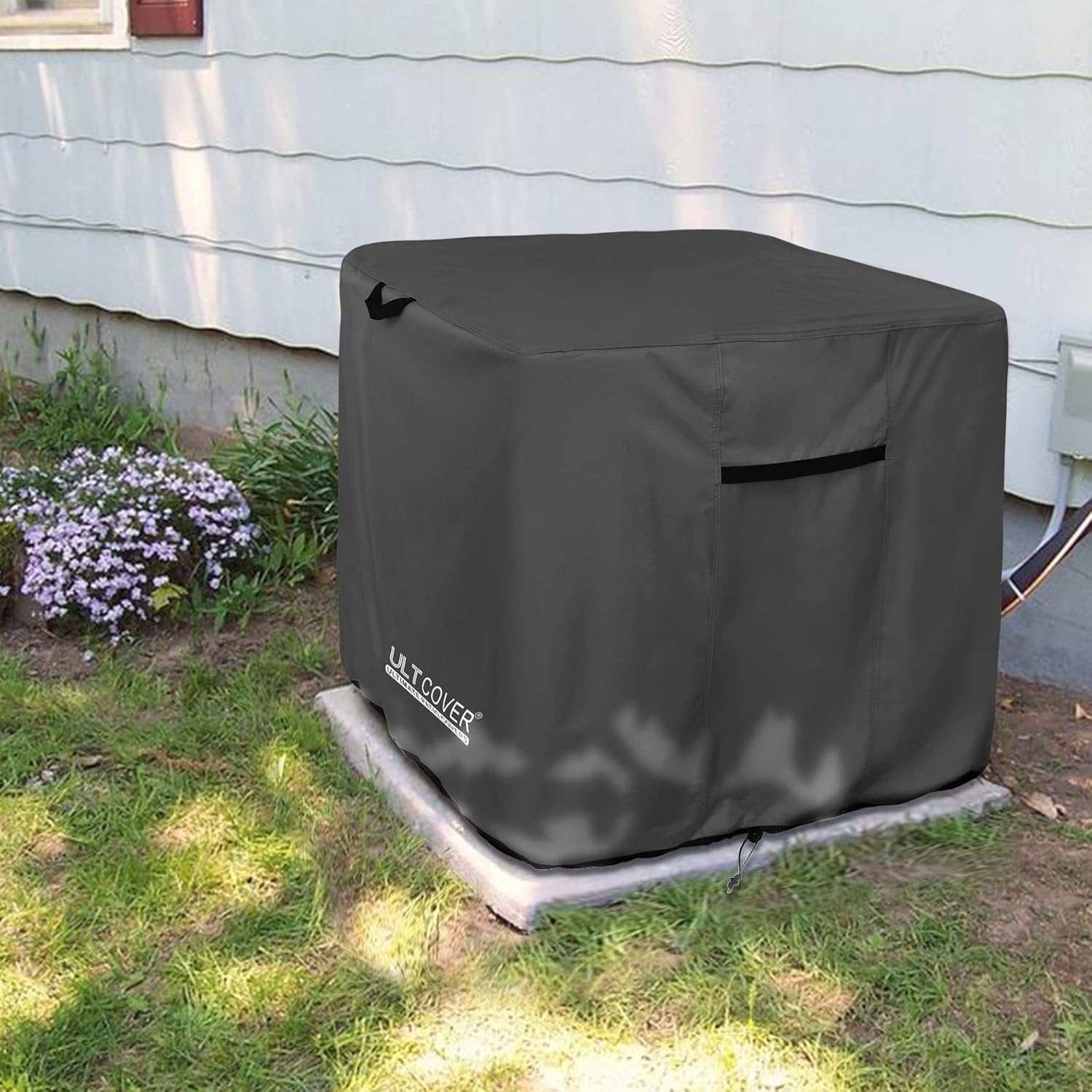 ULTCOVER Waterproof Air Conditioner Cover - Protects Outdoor AC Units Up to 30W x 30D x 32H Inches, Black