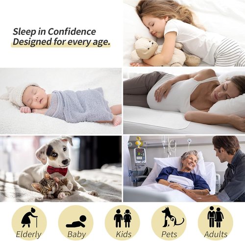 CoolShields Waterproof Bed Pads - Washable & Reusable Mattress Protector for Kids & Adults | 34'' x 52''