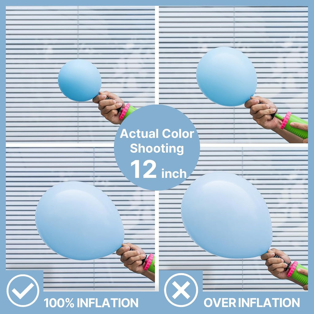 PartyWoo Light Blue Balloon Arch Kit - 120pcs in 18", 12", 10", 5" Sizes for Baby Shower & Birthday Decor