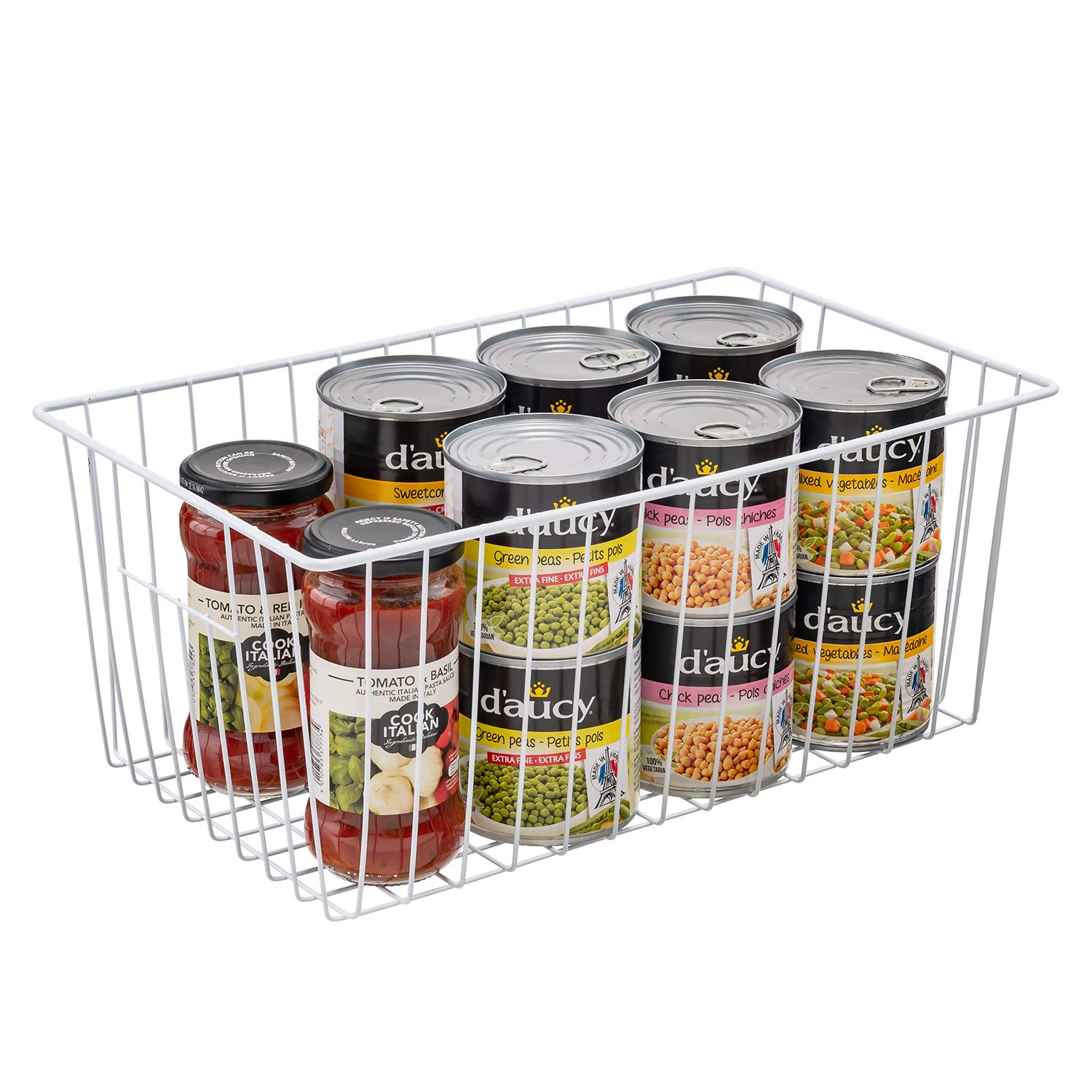 Y.Z.Bros 16inch Upright Freezer Organizer Baskets for 13-14,16-21 cu.ft Standup Freezer, Settle freezer chaos and reduce food waste effectively, Durable, Fully Use Space, Improve Air Circulate,Pack 6