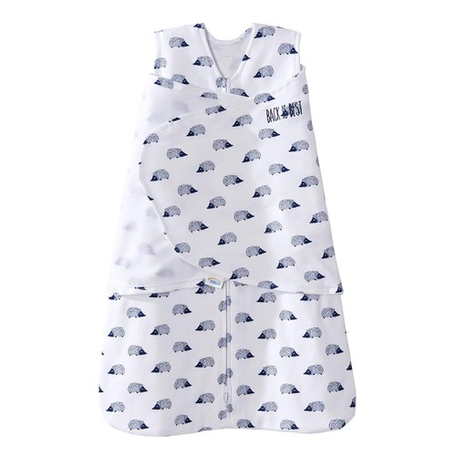 HALO Sleepsack Swaddle - 100% Cotton 3-Way Adjustable Wearable Blanket, Navy Hedgehog, Newborn (0-3 Months)