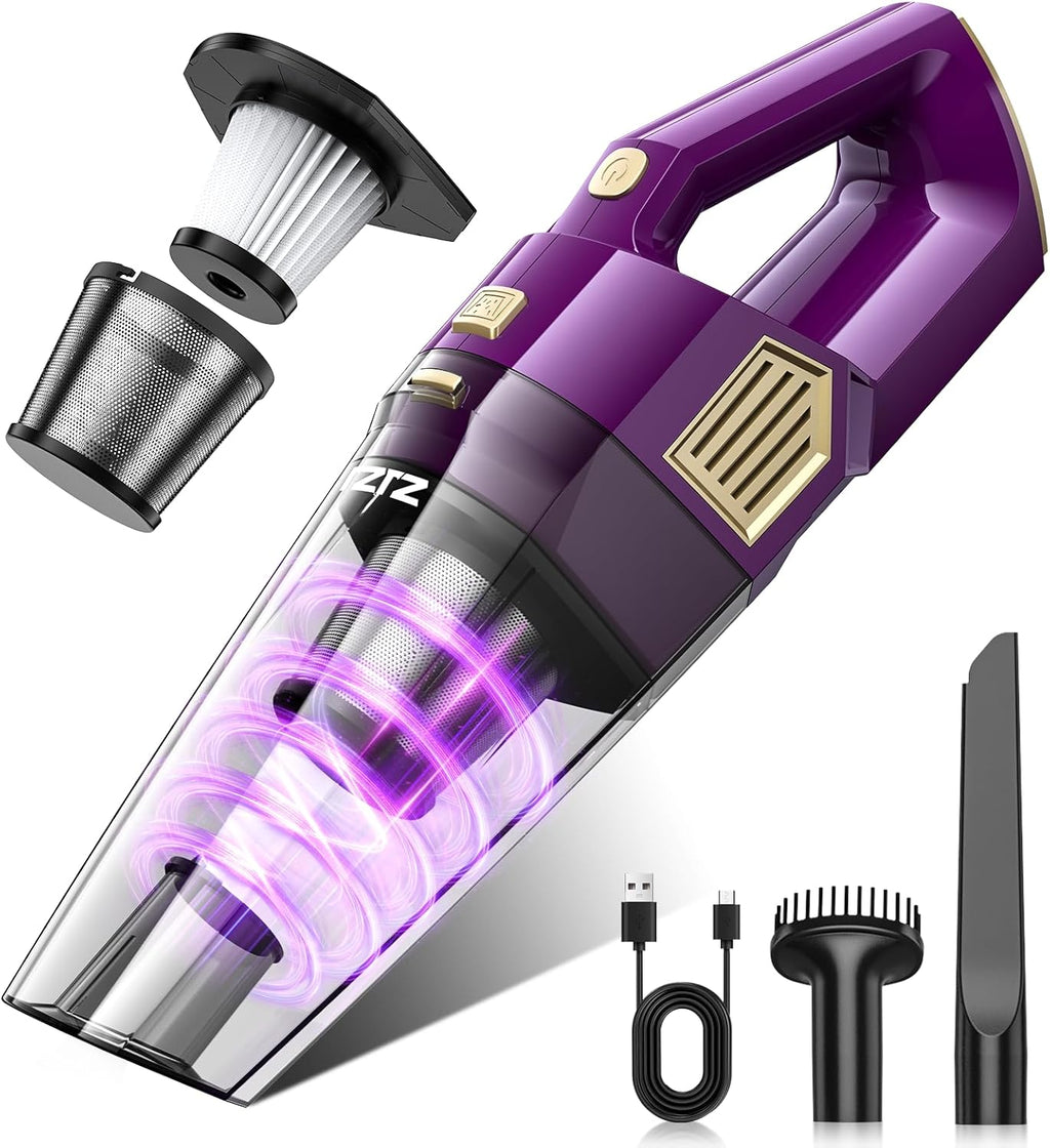 Skiennix Handheld Vacuum - 15000PA Powerful Cordless Suction | Lightweight & Rechargeable with Multi-Nozzles