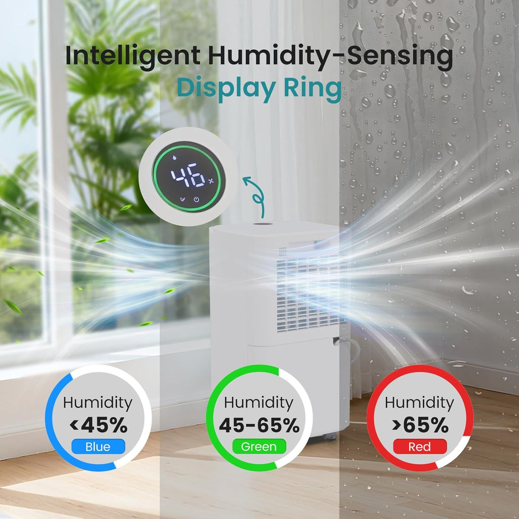 NEWBULIG 30-Pint Dehumidifier - Quiet 38dB Operation | Smart Humidity Control for Home & Basement