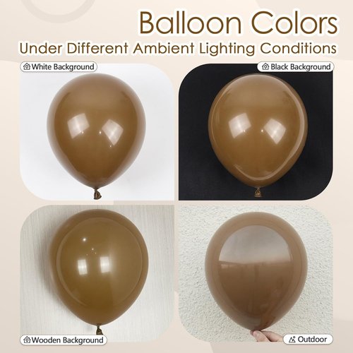 Brown Latex Balloons - 12 Inch | 50 Pack for Birthday, Baby Shower, Wedding & Party Decor