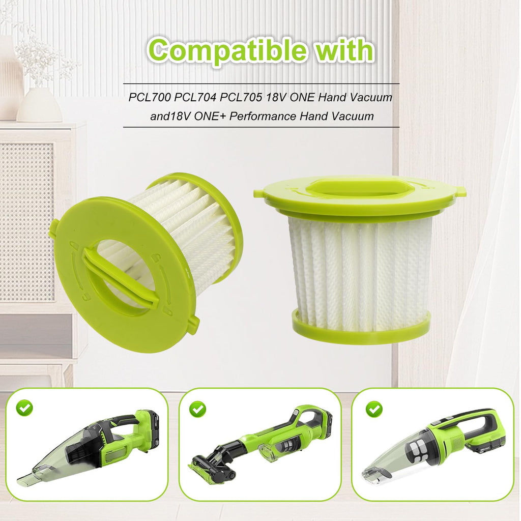 Replacement Filter Compatible with Ryobi ONE+ 18V Handheld Vacuum Models PCL700 PCL704 PCL705 Part # A32F05N A32HF00 Reusable Filter Set (4 Pack)