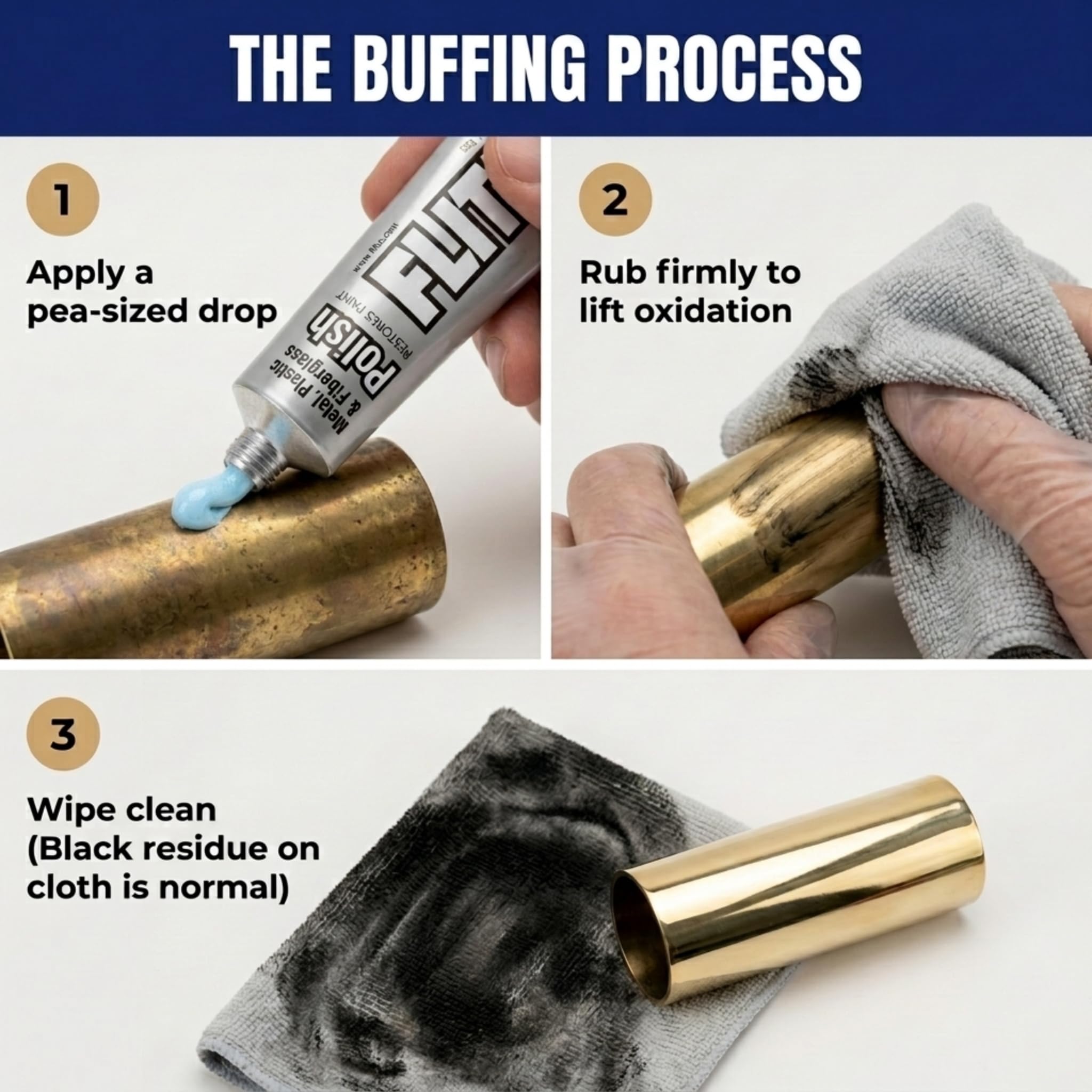 Flitz Metal Polish Paste - 1.76oz USA-Made Polish for Solid Chrome, Stainless Steel, & Aluminum - Non-Abrasive for Light Oxidation - Requires Manual Buffing - Not for Plated/Coated Surfaces (1 Pack)