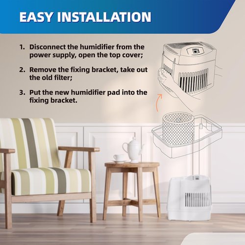 MAF1 Wick humidifier filter Replacement for Essick Air MAF-1 MA0950 Aircare MA1201 MA1200 MA09500 MA12000 MA12001 MA12010 Fits Kenmore 14906 14410 15412 299981 Cool Mist Humidifier Filters - 2 Pack