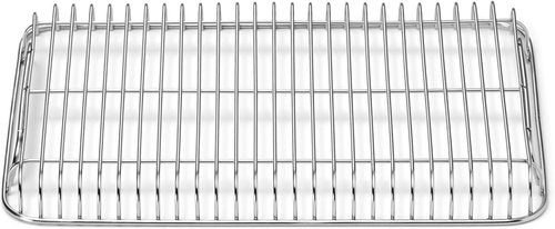 Caraway Stainless Steel Cooling Rack - 9" x 13" - Perfect for Cooling Baked Goods & Icing - Fits Small Baking Sheet