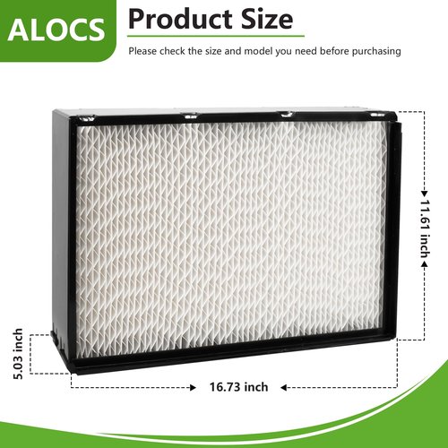 Alocs 1045 Humidifier Wick Filter Replacement for Aircare Essick Air Evaporative Humidifiers - Compatible with H12300, H12300HB, H12400, H12400HB, H12600, H12600, H12001, H12AEUO, H12AUKP