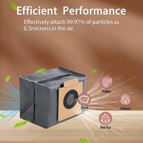 9 Packs Vacuum Dust Bags for eufy X10 Pro Omni &Eufy X8 Pro Robot Vacuum，3L Large Dust Bags, Four Layer Replacement Dust Bag