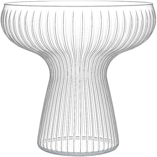 Oojami Lunara Clear Plastic Margarita Glasses, 11 oz, Set of 40, Disposable Party Cups for Cocktails (Clear Ripple Ribbed)