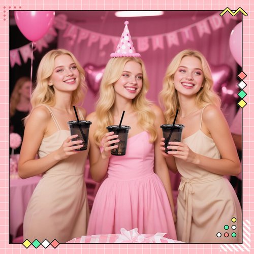 Yicentdp 100 Set Black Plastic Cups with Lids and Straws 12 oz Disposable Drinking Clear Cups for Wedding Black Birthday Party Supplies
