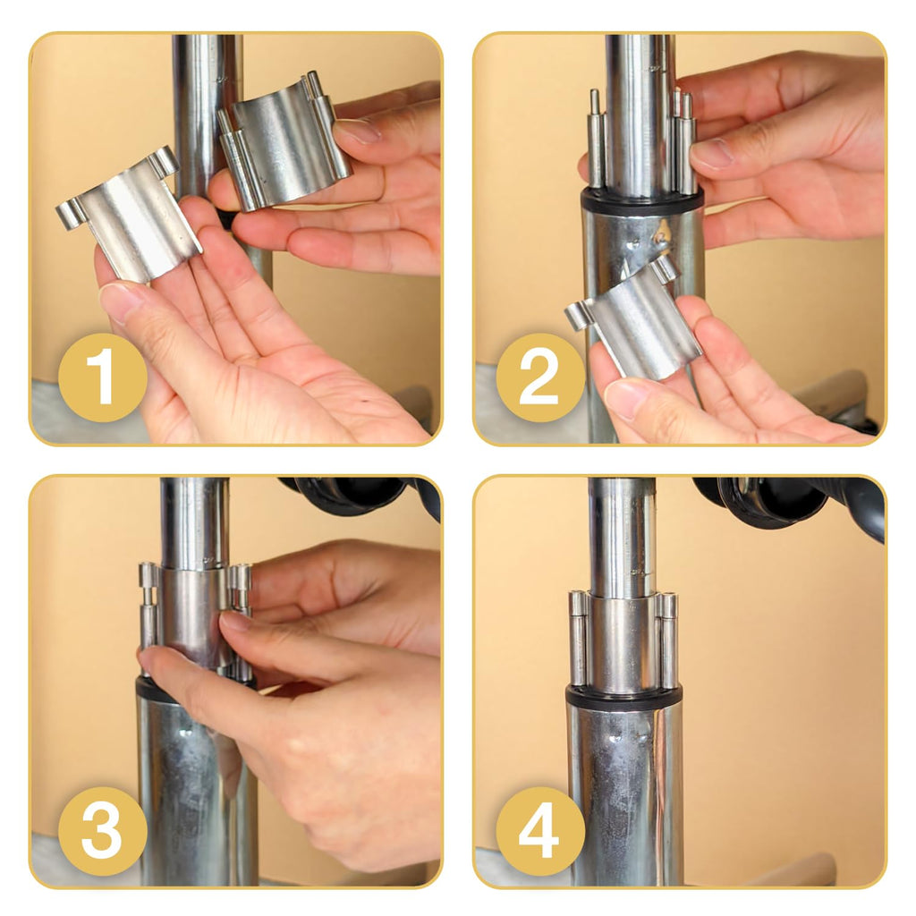 Office Chair Sinking Fix Kit to Stop Sink|Made of Steel Strong Enough to Support Maximum 800 Pounds | No More Sink &No Need to Replace Chair Gas Lift Cylinder - Silver