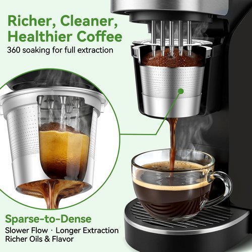 CAPMESSO Reusable K Cups for Keurig: 2026 Updated All Stainless Steel Coffee Pods with 5 Holes for Keurig K Supreme, K Slim, K Duo Gen 2 Multistream Coffee Maker with Scoop, Zero Plastic (4 Pack)