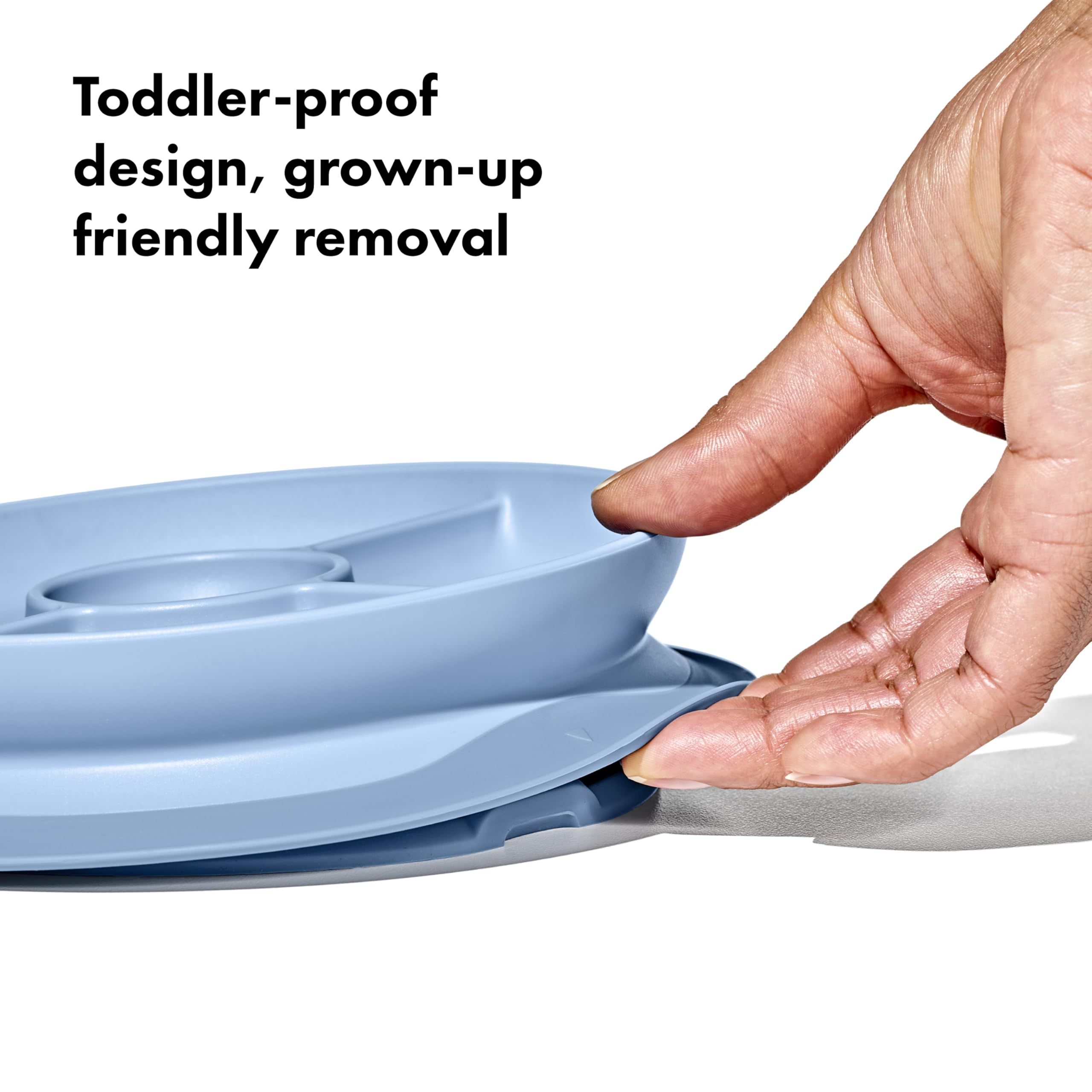 OXO Tot Stick and Stay Suction Divided Plate - Dusk