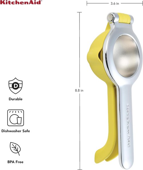 KitchenAid Citrus Juice Press Squeezer - Efficient Lemon & Lime Juicing with Seed Catcher | 8 Inch