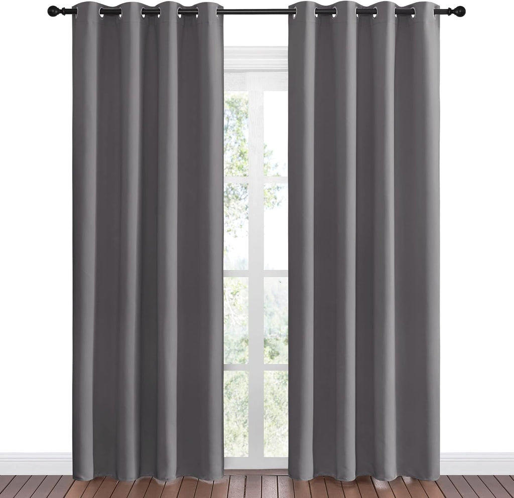 NICETOWN Blackout Curtains - Noise Reducing Thermal Insulated Drapes | 2 Panels, 55 x 86 Inch, Gray