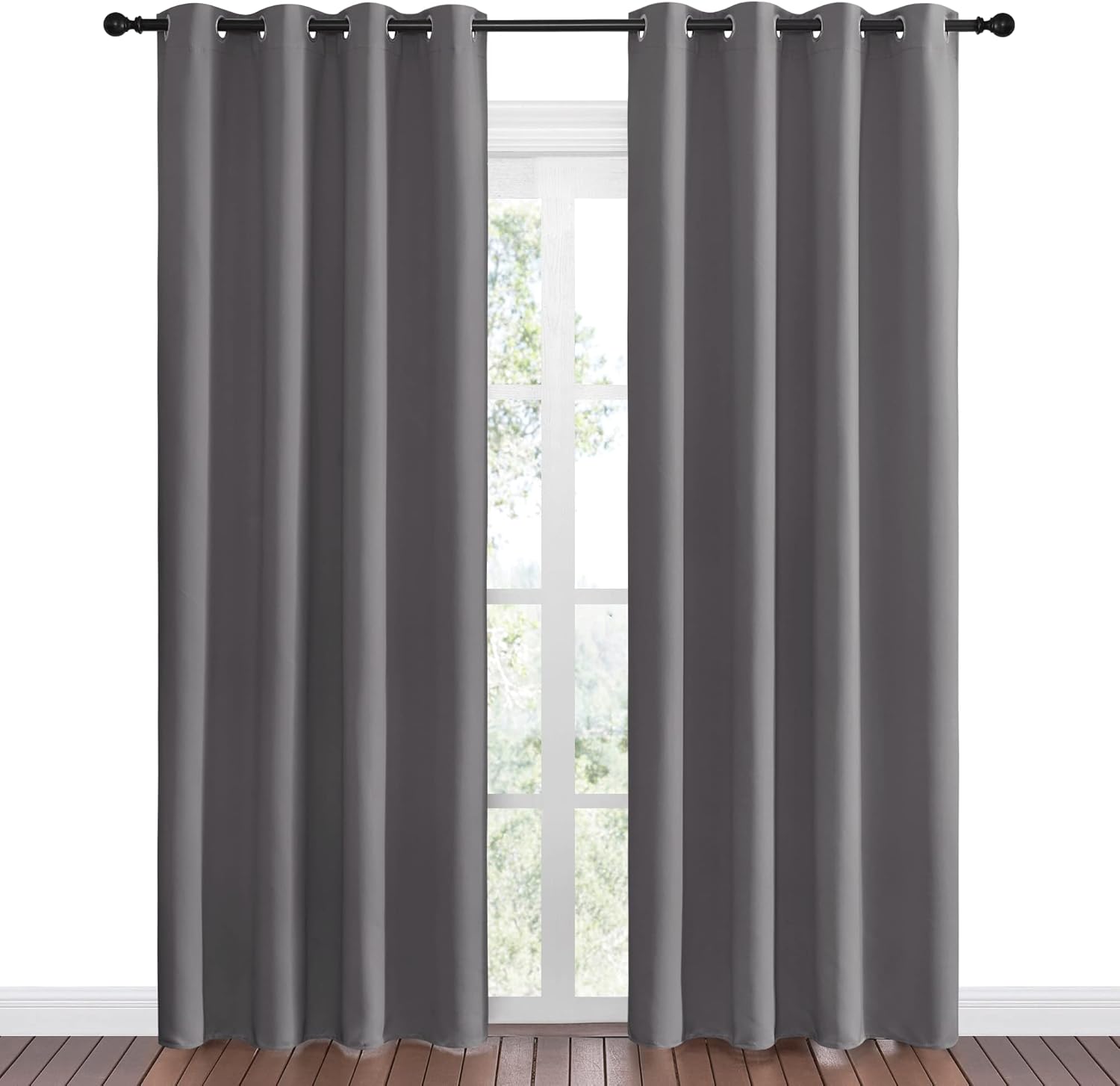 NICETOWN Blackout Curtains - Noise Reducing Thermal Insulated Drapes | 2 Panels, 55 x 86 Inch, Gray