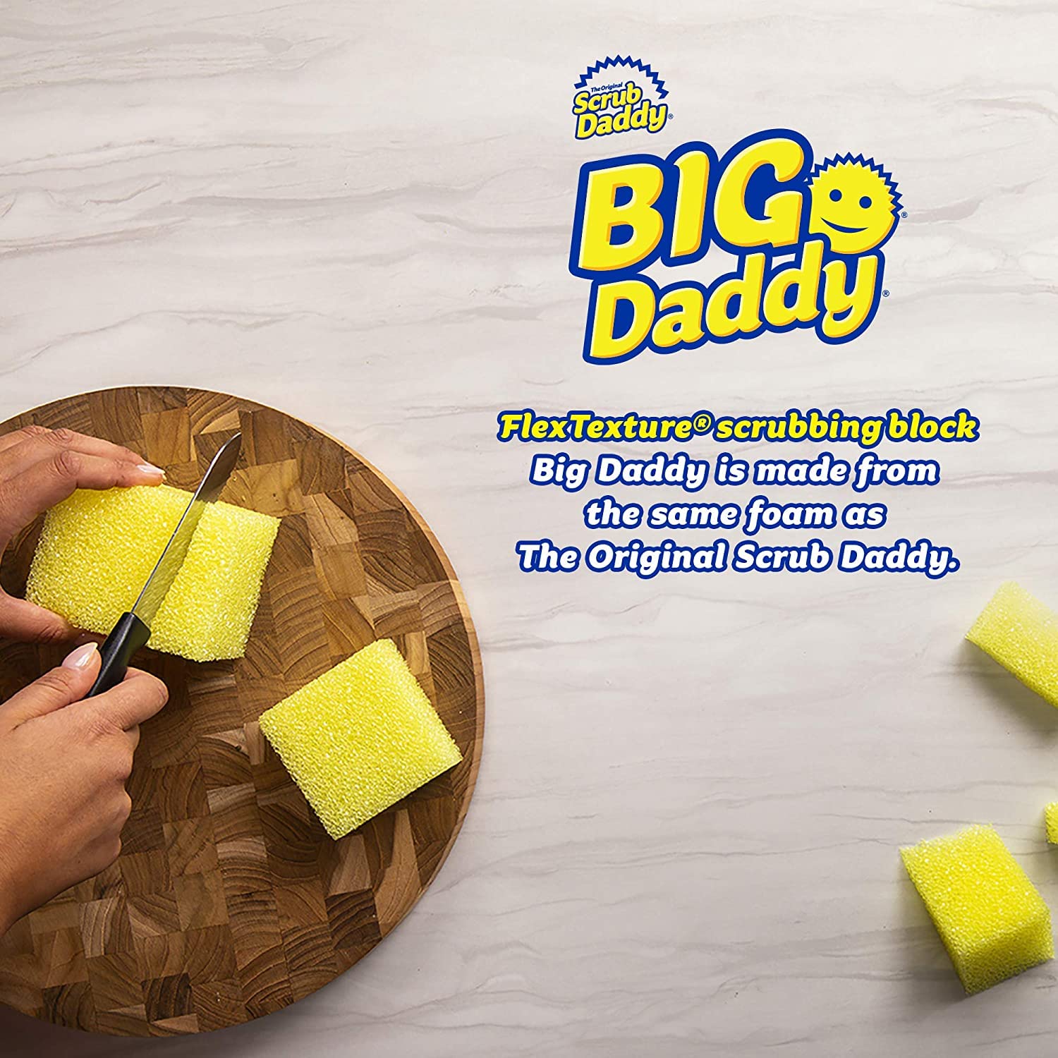 Scrub Daddy Large Sponge - Big Daddy - Scratch-Free Multipurpose Kitchen & Dish Sponge - BPA Free & Made with Polymer Foam - Stain & Odor Resistant (1 Count)