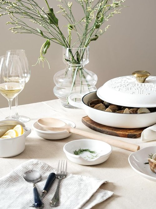 LE TAUCI Ceramic Spoon Rest - 4.8 Inch Kitchen Utensil Holder | Set of 4, White Home Accessories