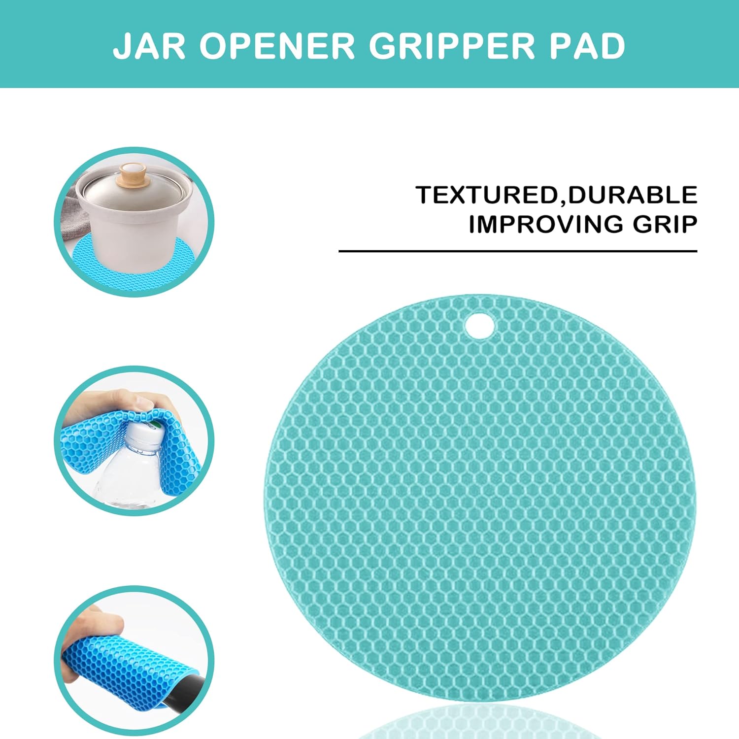 Skiennix Jar Opener - 5-in-1 Multi-Function Tool for Weak Hands & Arthritis | Non-Slip Grip, Blue