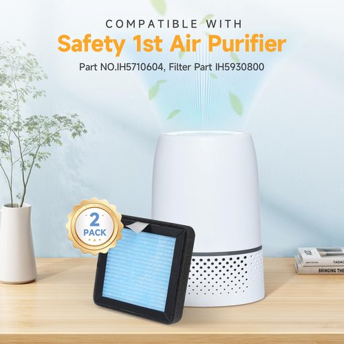Harebery 2-Pack Replacement Filters, Compatible with Safety 1st Fresh Clean Purifier