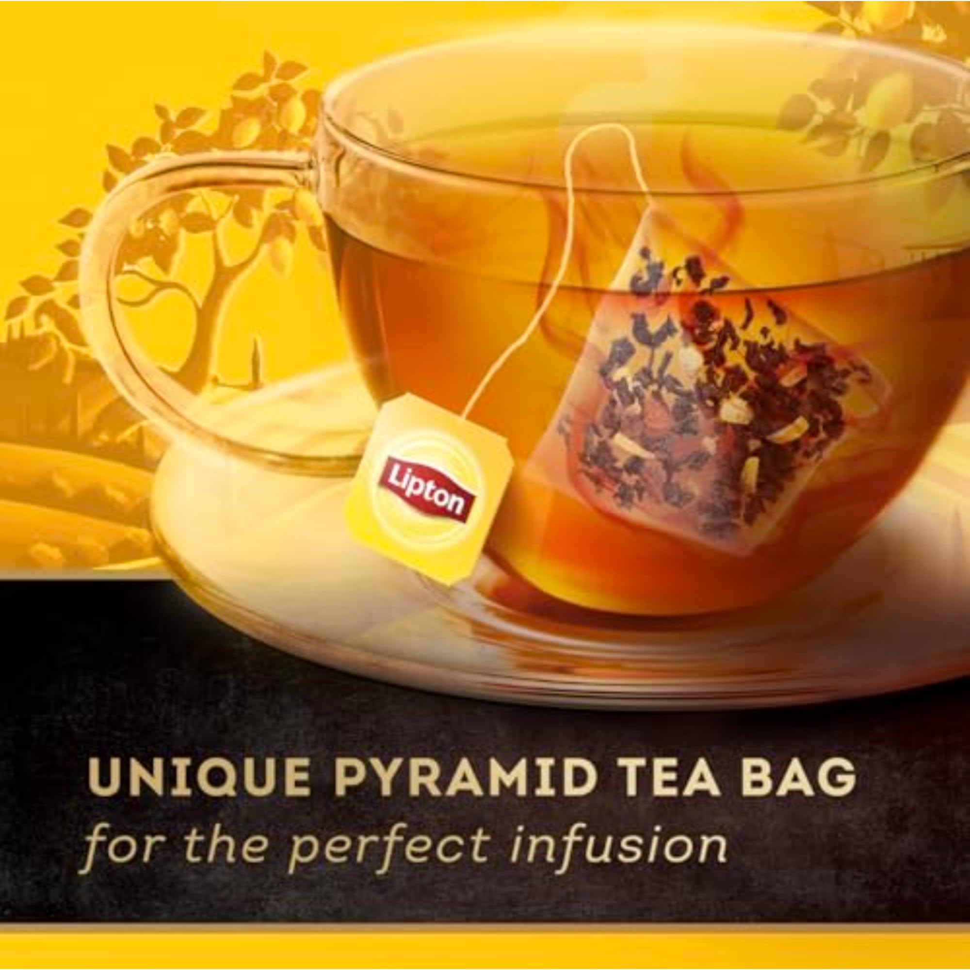 Lipton Black Tea Lemon, Pyramid Tea Bags, Flavored Teabags for a Refreshing Cup of Tea, 80 Total Tea Bags (20ct - Pack of 4)