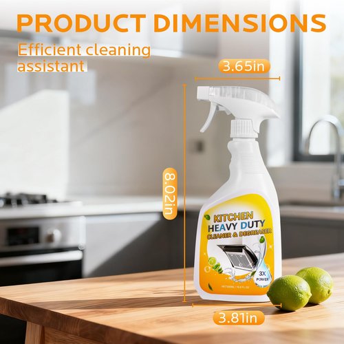 Wind in Hand Kitchen Cleaner Spray for Oven Cleaner - clean up kitchen oil stains Degreaser for Range Hoods, Cooktop Cookware & Appliances - Rich Foam & Deep Cleaning for Heavy Duty