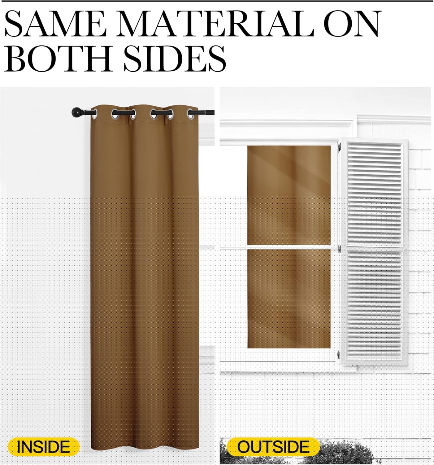 NICETOWN Blackout Curtains - Noise Reducing & Draft Blocking | 84-Inch Length, 2 Panels in Gold Brown