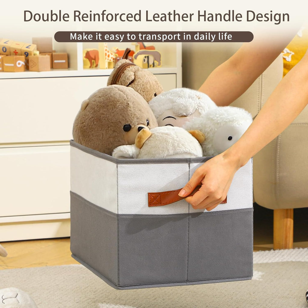 Skiennix Large Storage Bins - Collapsible Fabric Organizers with Handles | 6 Pack for Clothes & Blankets