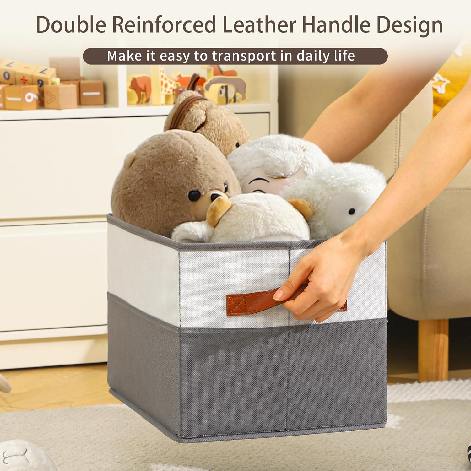 Skiennix Large Storage Bins - Collapsible Fabric Organizers with Handles | 6 Pack for Clothes & Blankets
