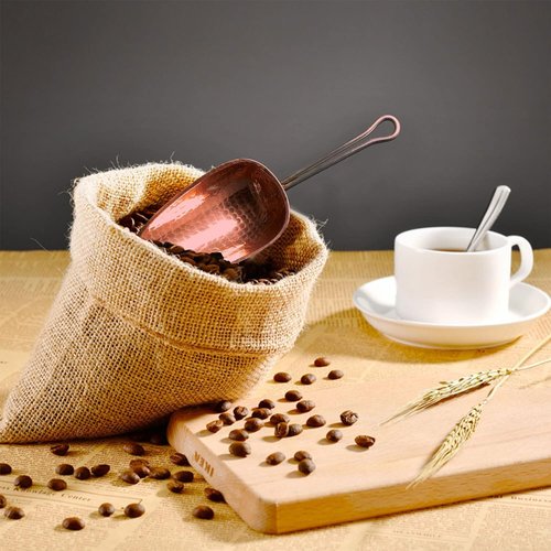 Sertodo Copper Scoop for Ice and Dry goods | Pure Copper, Heavy Gauge, Hand Hammered | Copper Handle | 10oz / 1.25 Cup Capacity