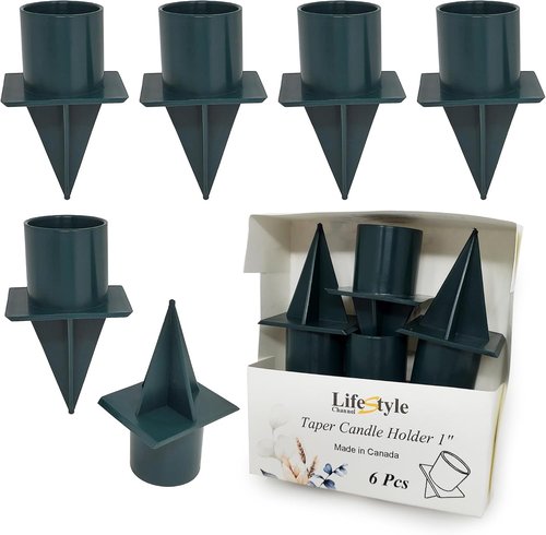 LifeStyle Channel Floral Taper Candle Holders - Elegant 6-Piece Set for Home Decor