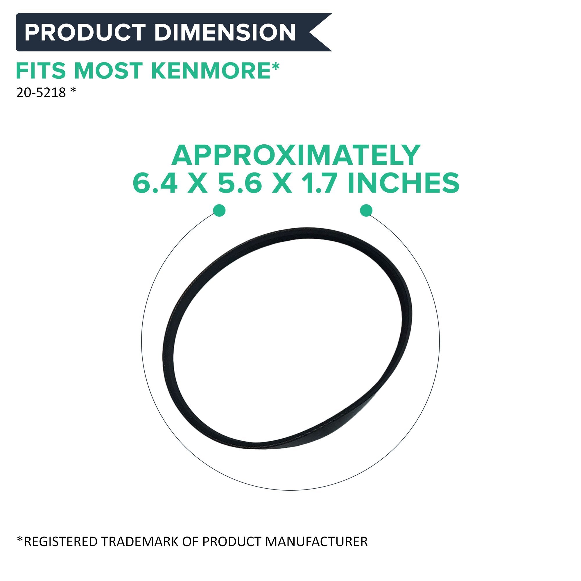 4 Replacement Vacuum Belts – Compatible with Kenmore Part 20-5218 (205218), 5218, 5-PH-282, CB3, KC28SBZTZ000, & PH5, Powermate Models – Bulk (4 Pack) by Crucial Vacuum