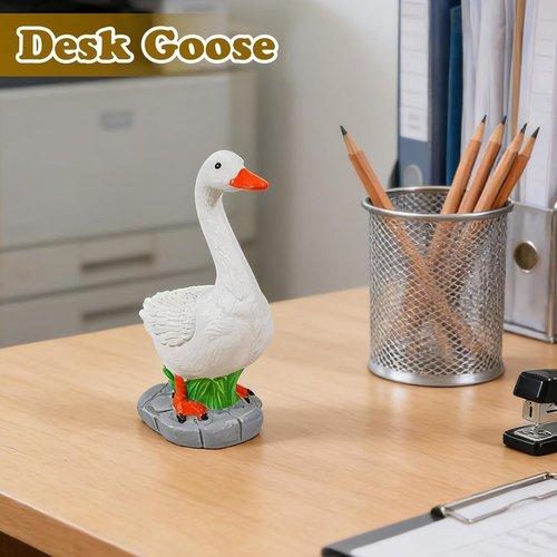 Exasinine Desk Goose Figurine - 7 Inch Office Table Decor for Home and Office Decoration
