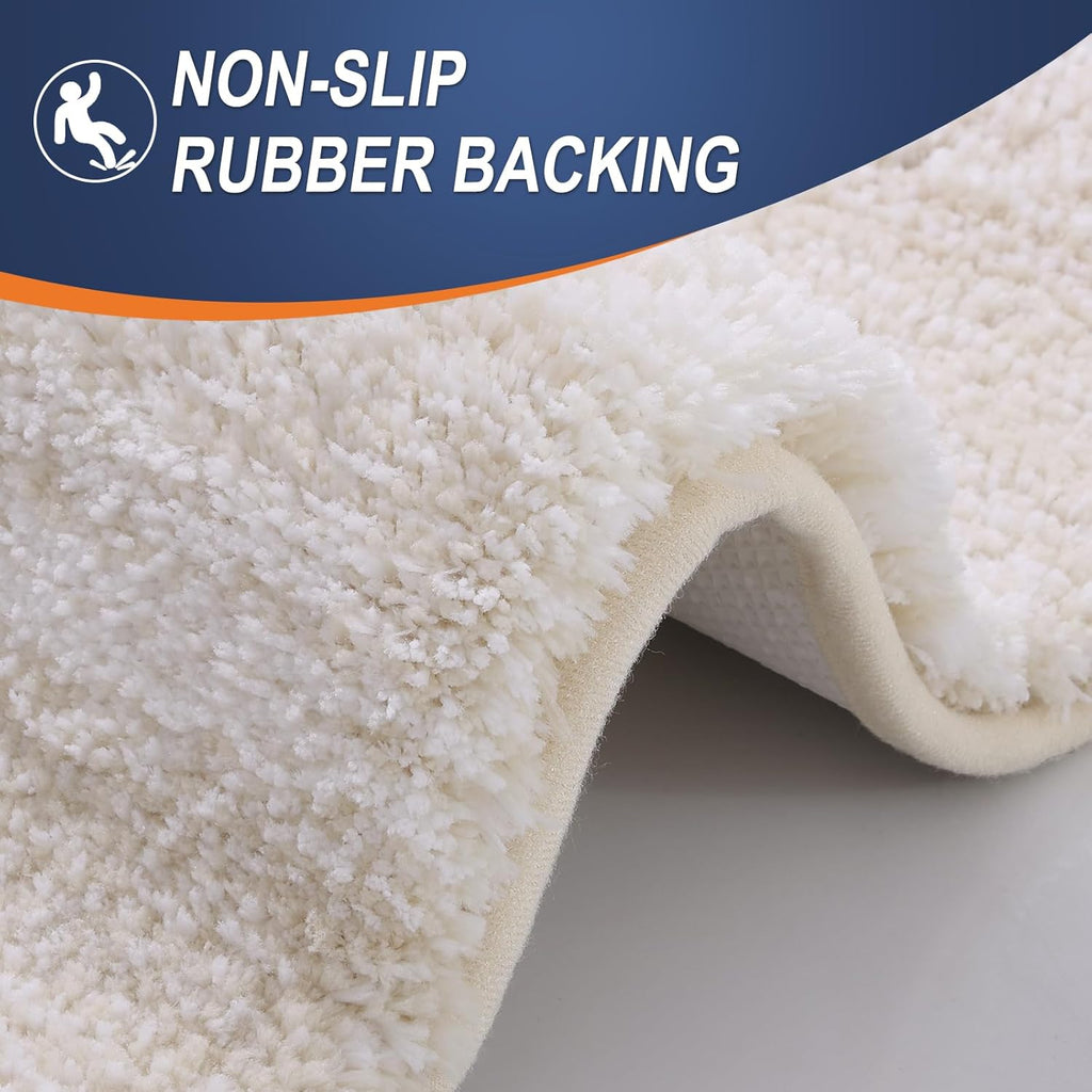 OLANLY Bathroom Rugs Mat - Extra Soft Microfiber, Quick Dry & Washable - 24x16 Light Beige