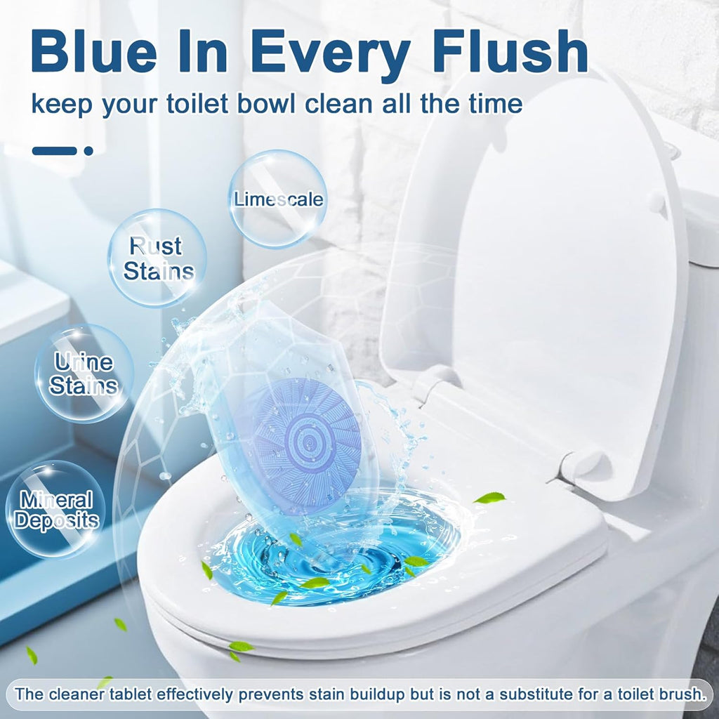 Msvvko Toilet Bowl Cleaner Tablets - Septic-Safe Hard Water Stain Remover & Deodorizer | Fresh Scent - 30 Tabs