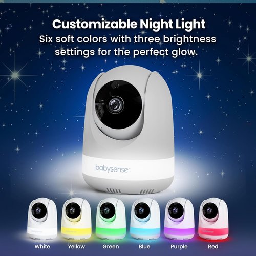 Babysense PRO Full HD Baby Monitor - 5.5" Split Screen, 2 Cameras, Night Light & 20-Hour Battery