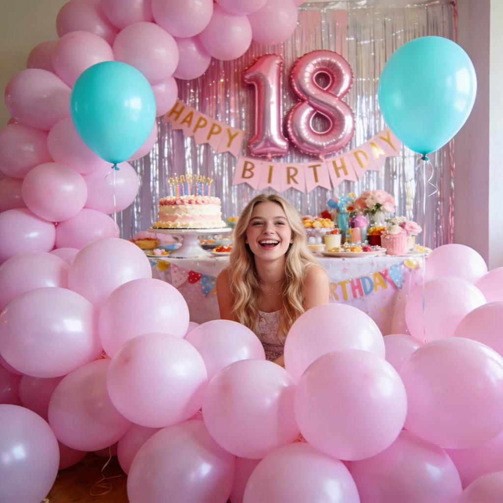 Pastel Pink Balloons by [Brand Name] - 110pcs 12-Inch Latex Balloons for Birthday Parties & Baby Showers