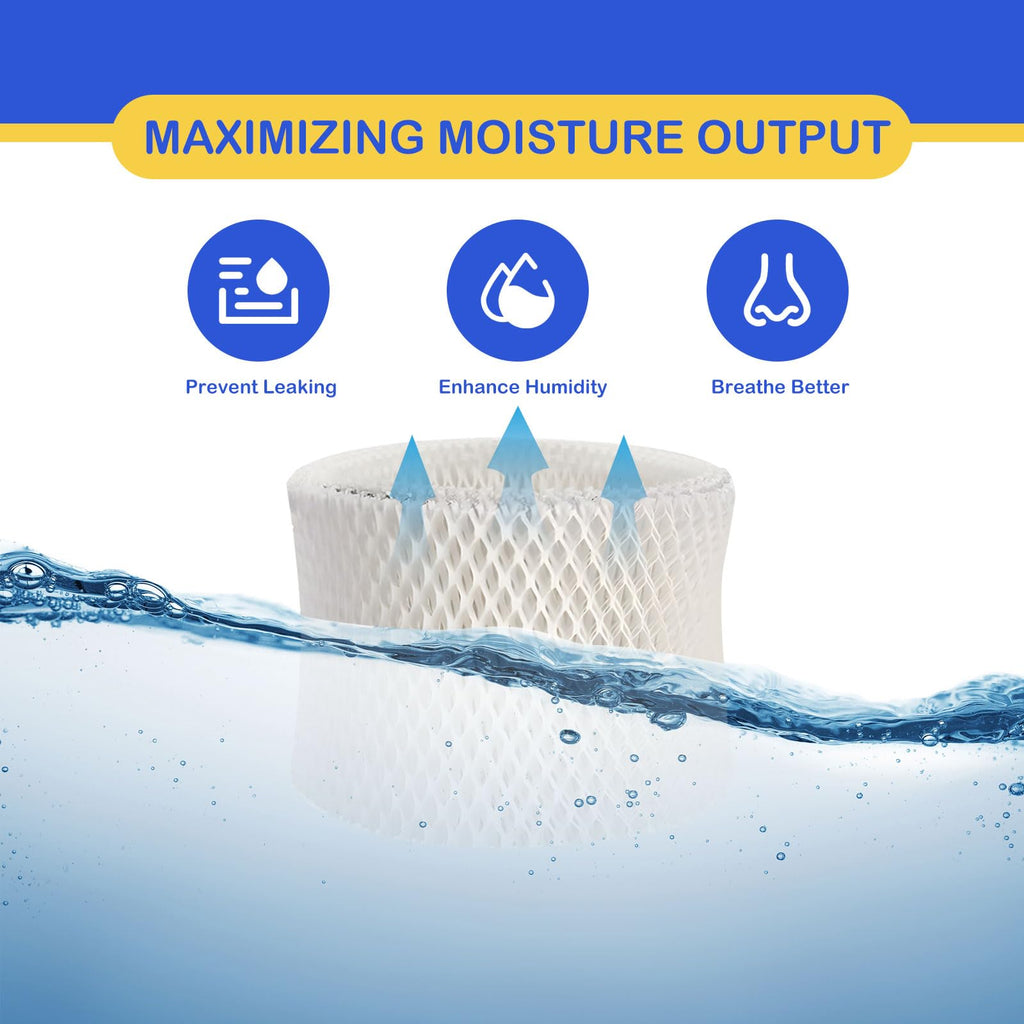 Roninby MDH-0103JB Humidifier Wicking Filter Replacement Compatible With Mainstays MDH-0103JB, Made With Wood Pulp, Paper Filter, 3 Pack