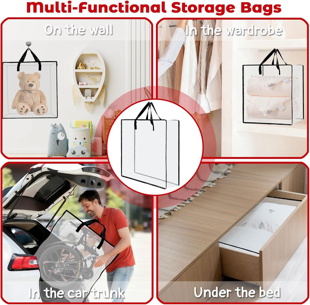 Regine Switzerland Wreath Storage Bag - 26-Inch Clear Container for Christmas Decorations | 5-Pack