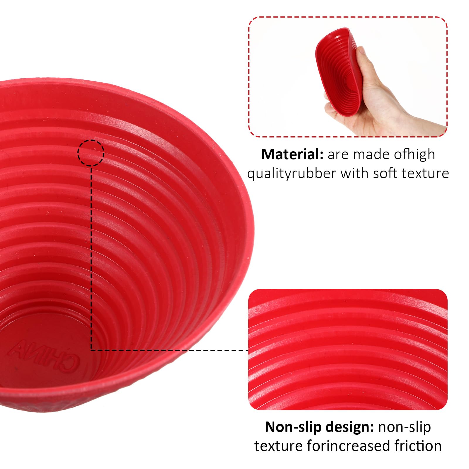 Heclia 3 Pack Rubber Jar Opener, 3.7 Inch Round Silicone Jar Opener Gripper for Seniors with Arthritis Weak Hands, Non Slip Jars Lid Openers Kitchen Lid Cap Gripper Pads Multi-function Coasters