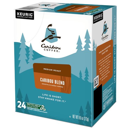 Caribou Coffee K-Cup Pods - Caribou Blend Medium Roast Coffee, 24 Count for Perfect Brewing