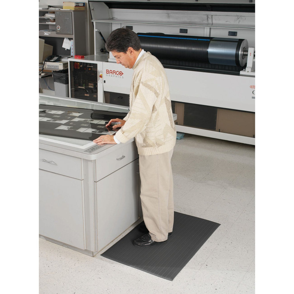 Genuine Joe Air Step Anti-Fatigue Black Mat, 36" L x 24" W