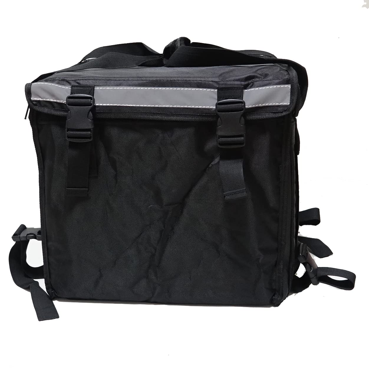 Packir PK-64B: Big Pizza/Food Delivery Bag for Motorcycle or Bicycle, 16"x16"x16", with Metal Rack for Motorcycle Use
