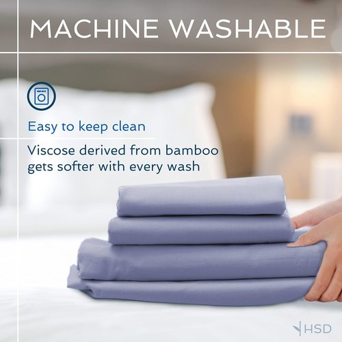 Hotel Sheets Direct King Size Bed Sheet Set - 100% Bamboo Viscose, Cooling & Breathable, White | 4 Pieces