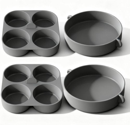 FineMade Silicone Egg Bite Molds - 4-Inch Large & Mini Molds for Instant Pot | Perfect for Healthy Snacks & Breakfast