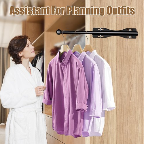 12" Valet Rod For Closet Pull Out Slide Out Adjustable Heavy Duty Valet Rod For Closet, Laundry Room, Bedroom, Bathroom(Black)